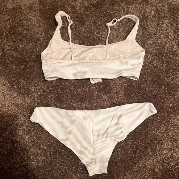 White Ribbed Bikini Set - Picture 3 of 5